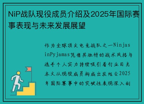 NiP战队现役成员介绍及2025年国际赛事表现与未来发展展望